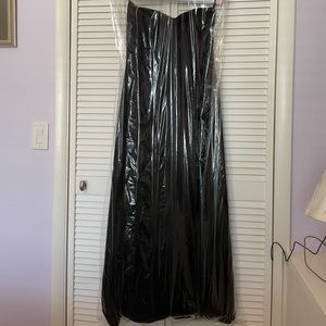 Banana Republic | wool dark charcoal-colored floor length strapless dress